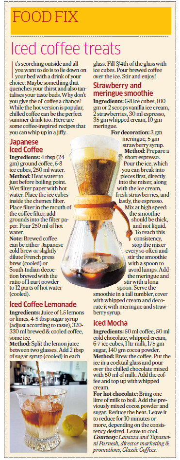 CLASSIC COFFEES - DECCAN HERALD, DH LIVING - 29TH APRIL 2017 - PG3